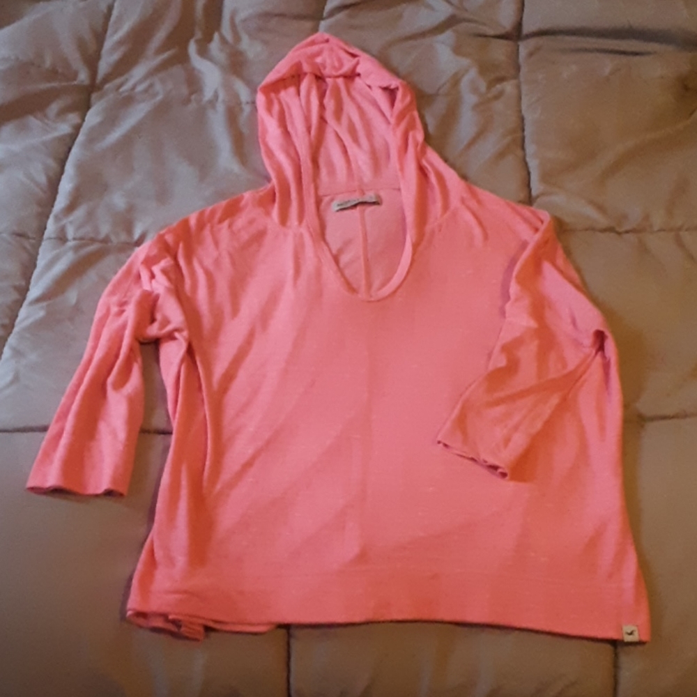 Pink Hollister hoodie short sleeves